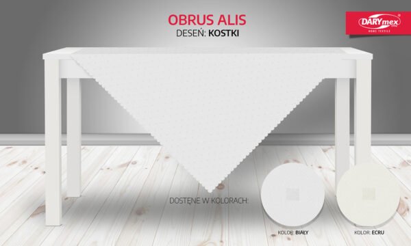 Obrus ALIS 80x80 Biały Kostka (promocja)