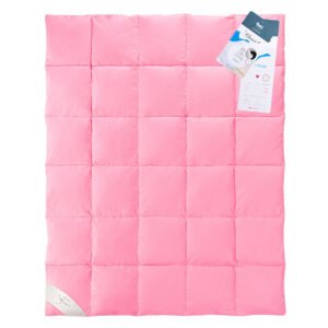 Kołdra pierze gęsie róż 155x200 ciepła 2,1kg