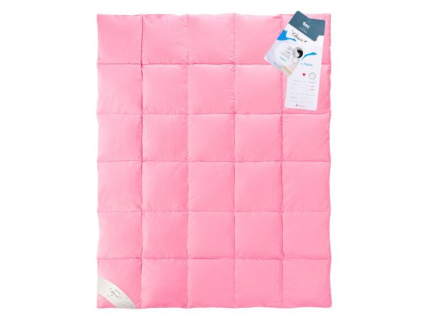 Kołdra pierze gęsie róż 155x200 ciepła 2,1kg