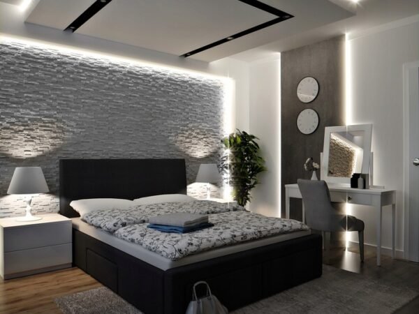 Dekoratyvinės sienų plokštės 3D plytelės 60X60 cm 0,36 m² balta akmens spalva - Image 2