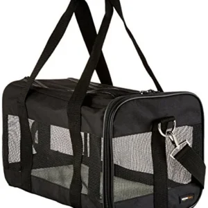 "AmazonBasics" "Amazonbasics" naminių gyvūnėlių transporteris su minkštomis sienelėmis, juodas, M dydžio