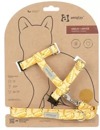 "Amiplay BeHappy" petnešos ir pavadėlis katėms - bananas