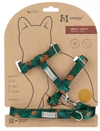 "Amiplay BeHappy" katės petnešos ir pavadėlis - džiunglės