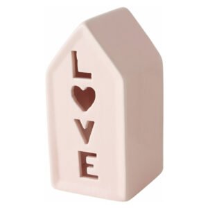 Žvakidė žvakėms Love 14 cm rožinė